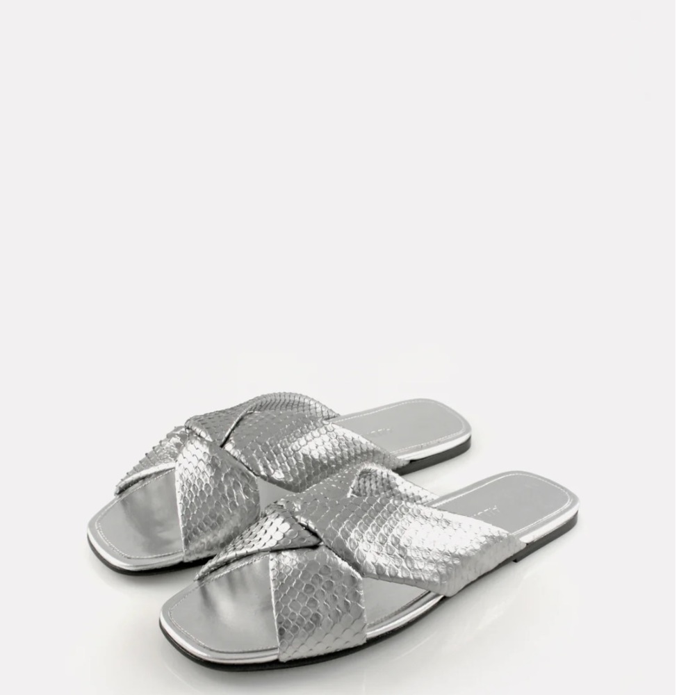 Alumnae Turban Slide Silver Python - image 1